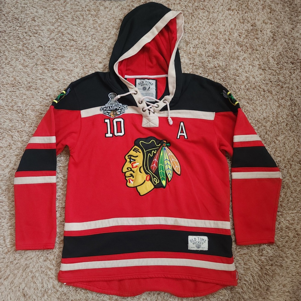 Old Time Hockey Chicago Blackhawks NHL Hoodie Mens L Red Patrick Sharp 10 2013